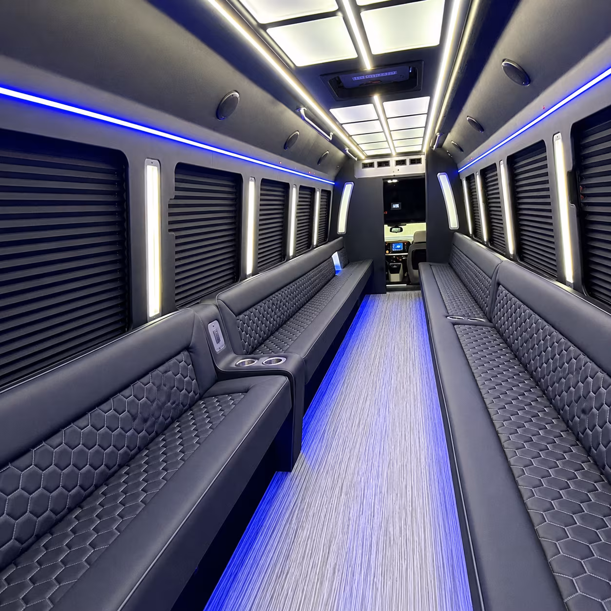 Irving Private Event Transportation party bus interior