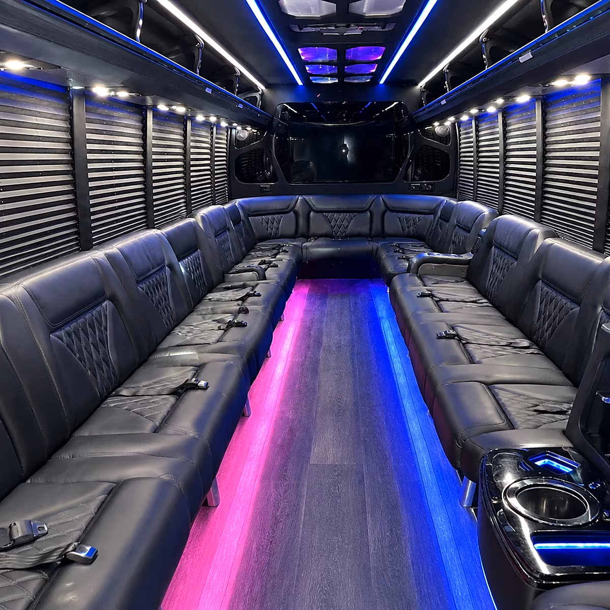Irving Prom & Homecoming Transportation party bus interior