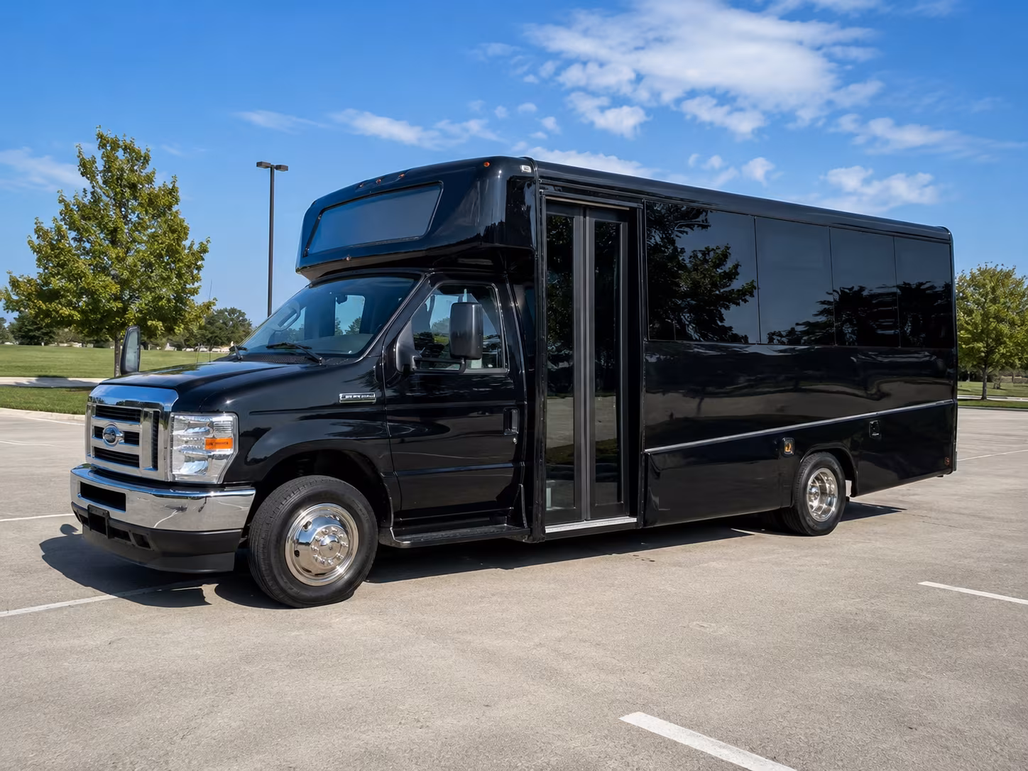 Irving School Event Transportation party bus exterior