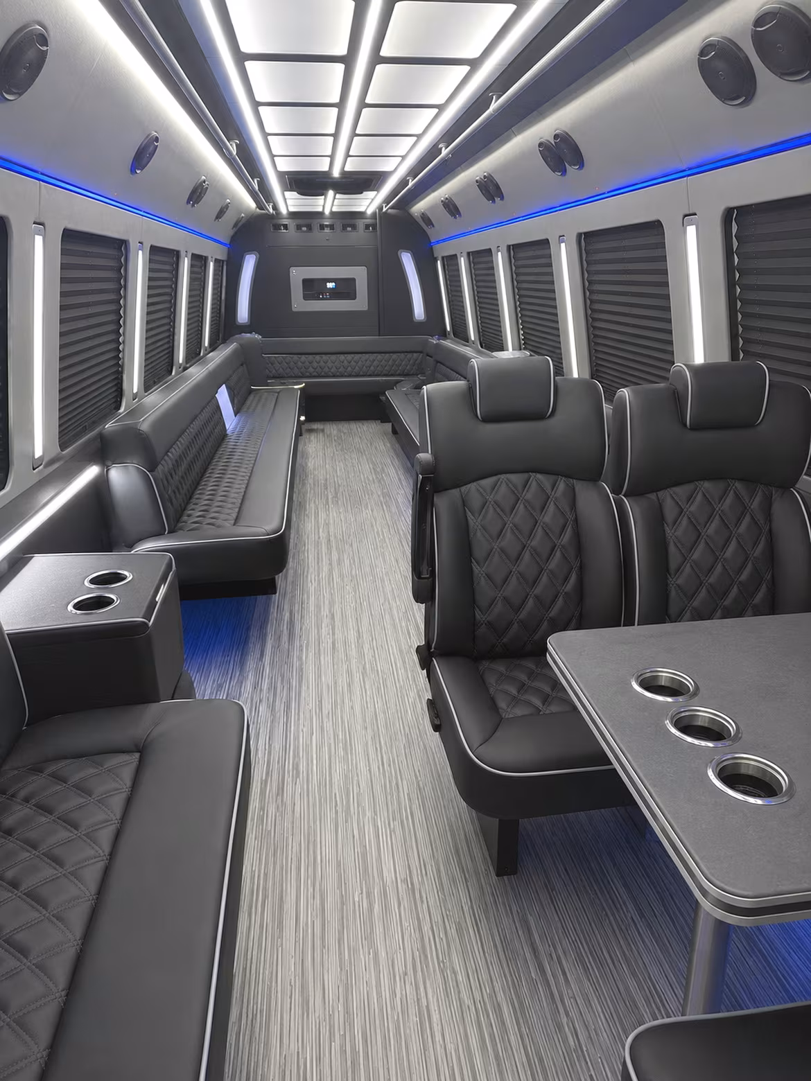 Irving Wedding Transportation party bus interior