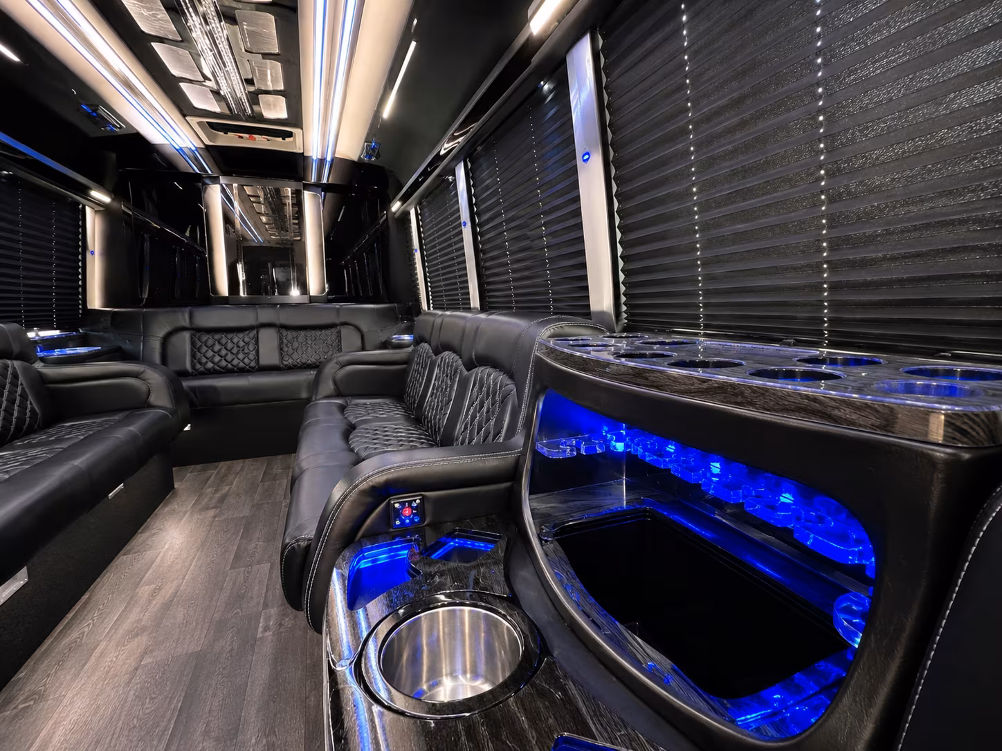 Irving Winery Tour & Pub Crawl Transportation party bus interior