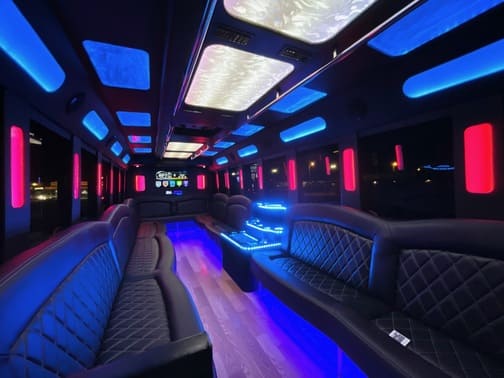 Arlington 35 Passenger Party Bus Interior